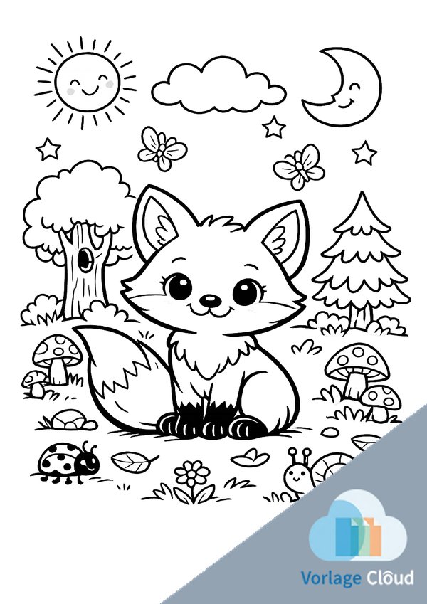 ausmalbild fuchs zum ausdrucken
