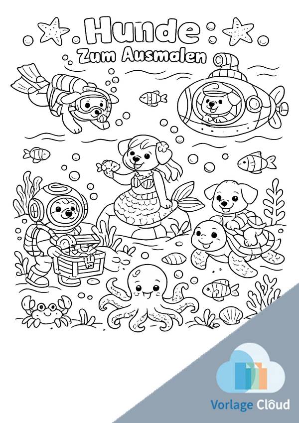 ausmalbild hunde
