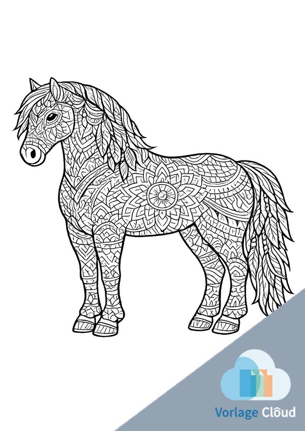 ausmalbild mandala pferde