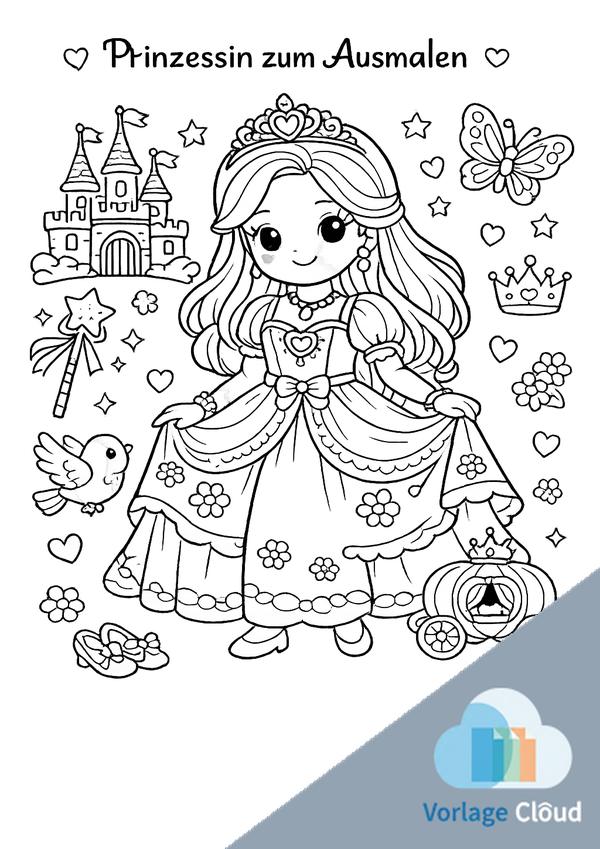 ausmalbild prinzessin kostenlos