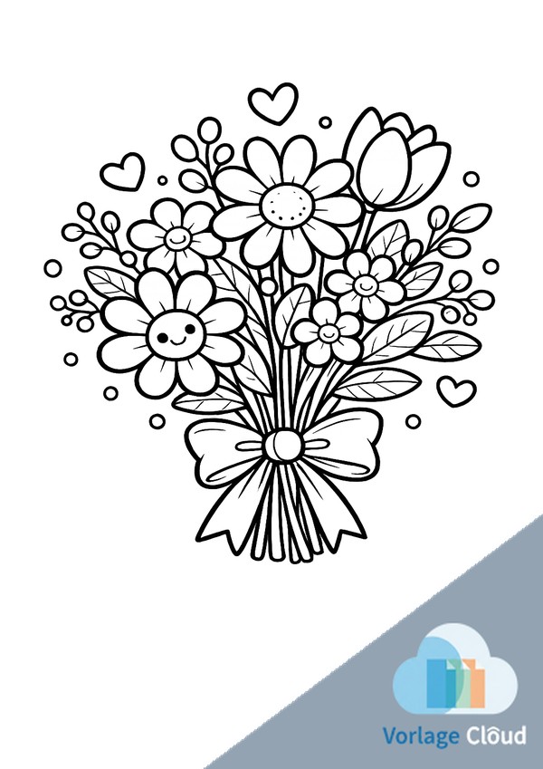 ausmalbilder blumenstrauss