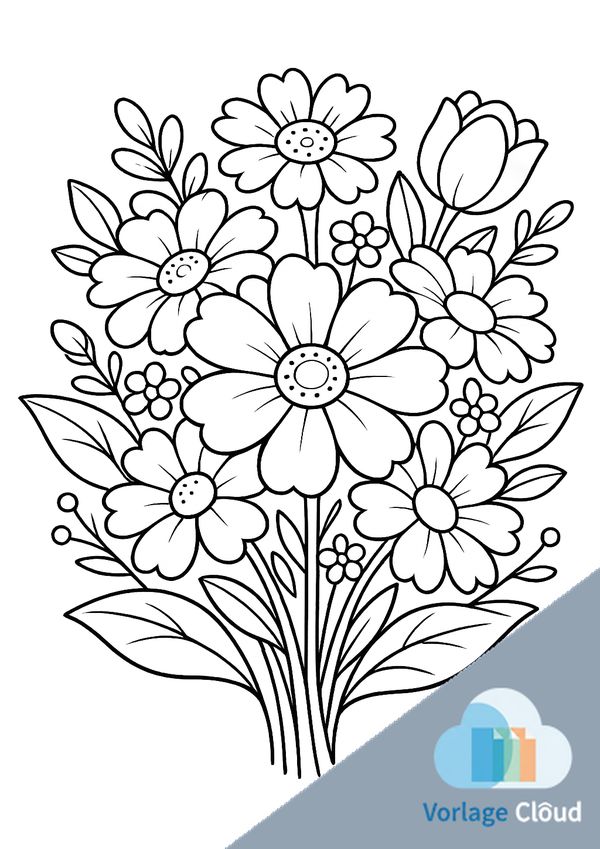 ausmalbilder blumensträusse