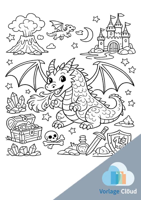 ausmalbilder drachen