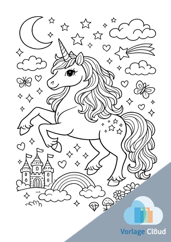 ausmalbilder einhorn kostenlos