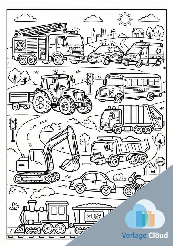 ausmalbilder fahrzeuge