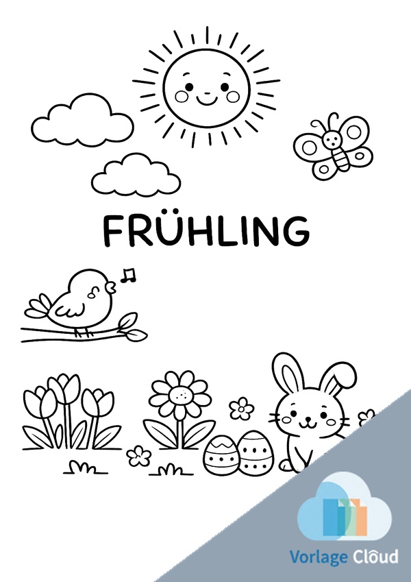 ausmalbilder frühling einfach