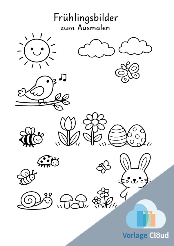 ausmalbilder frühling pdf