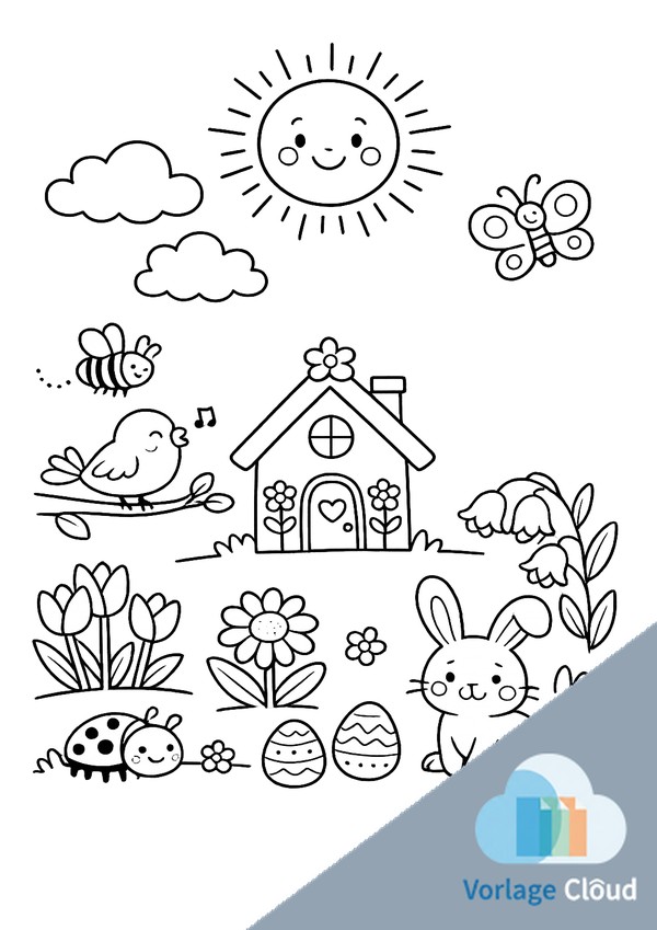 ausmalbilder frühling zum ausdrucken