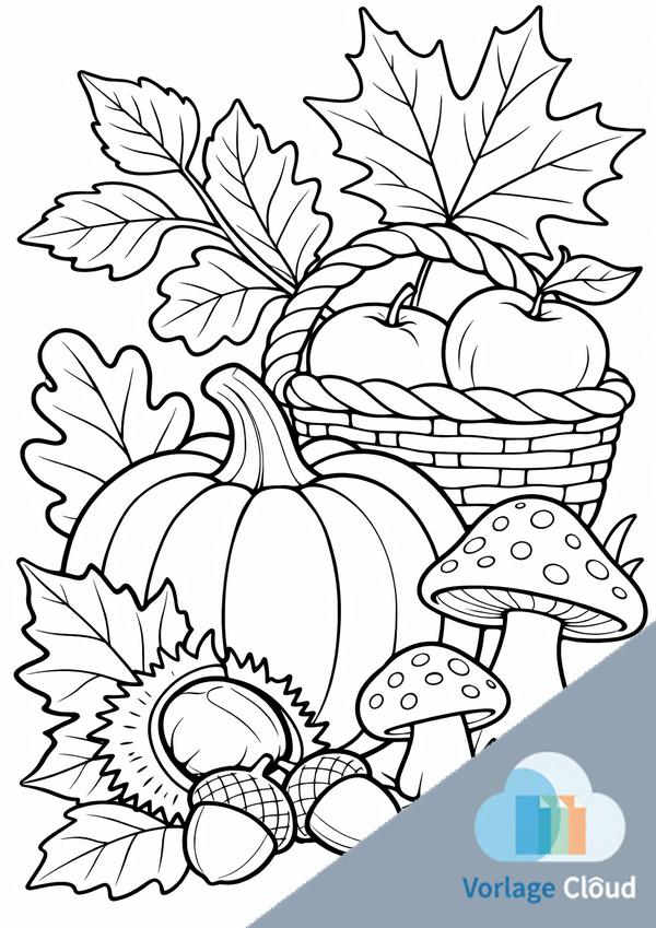 ausmalbilder herbst einfach