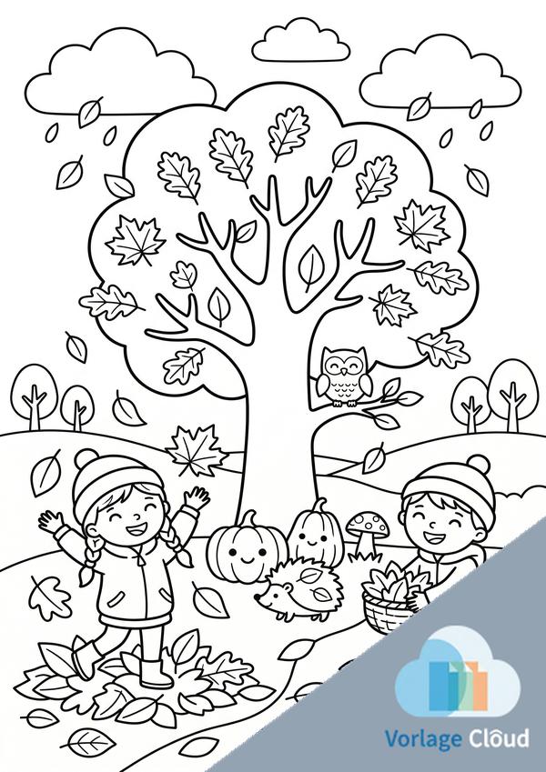 ausmalbilder herbst kindergarten