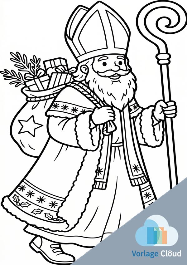 ausmalbilder kostenlos nikolaus