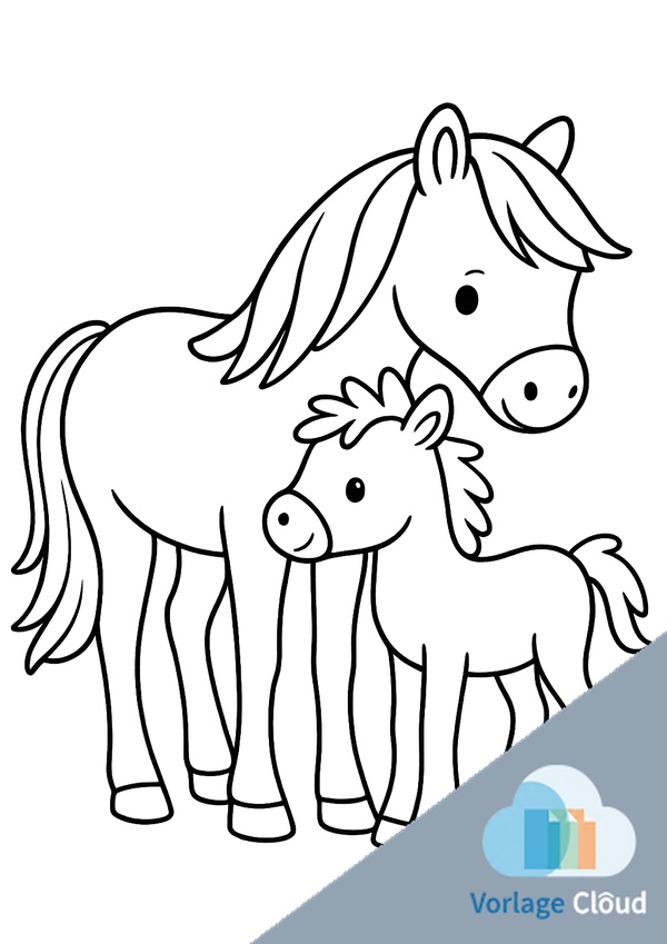 ausmalbilder pferde fohlen
