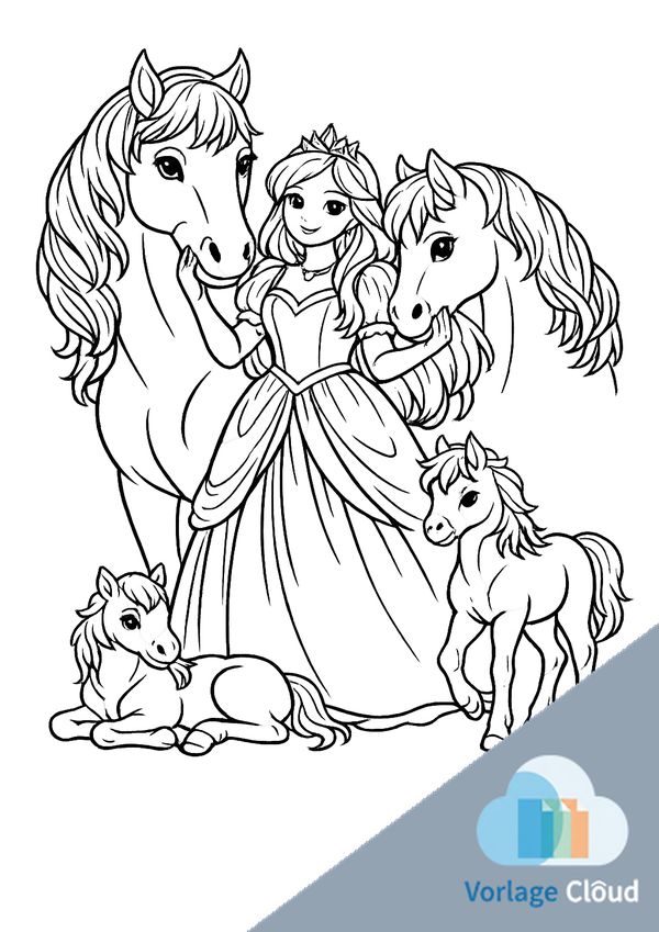 Ausmalbilder Pferde Mit Prinzessin Wm