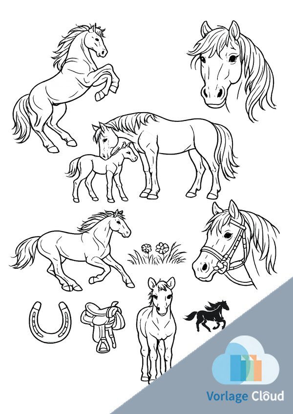 ausmalbilder pferde