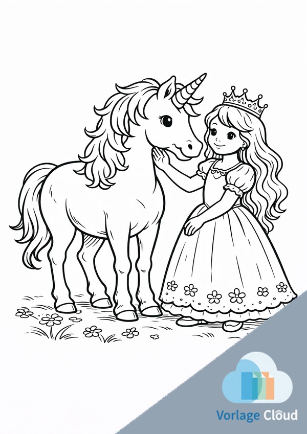 ausmalbilder prinzessin einhorn