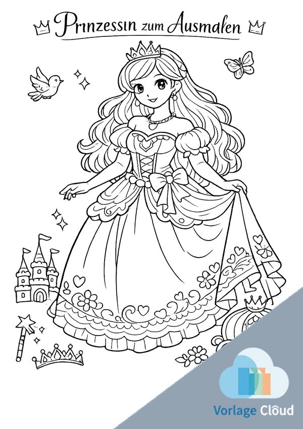 ausmalbilder prinzessin kostenlos