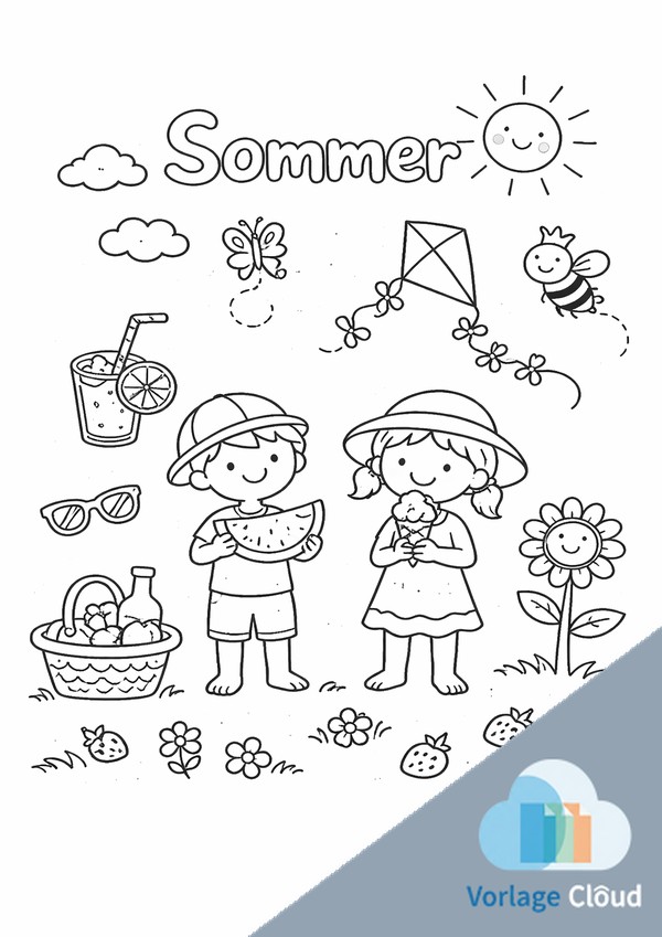 ausmalbilder sommer ausdrucken