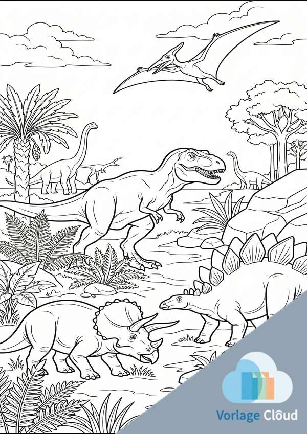 ausmalbilder von dinosaurier