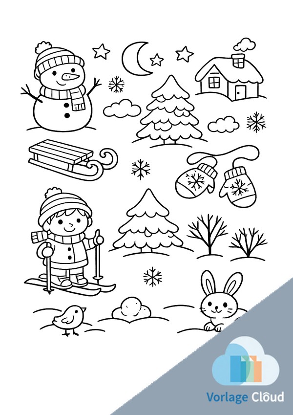 ausmalbilder winter ausdrucken