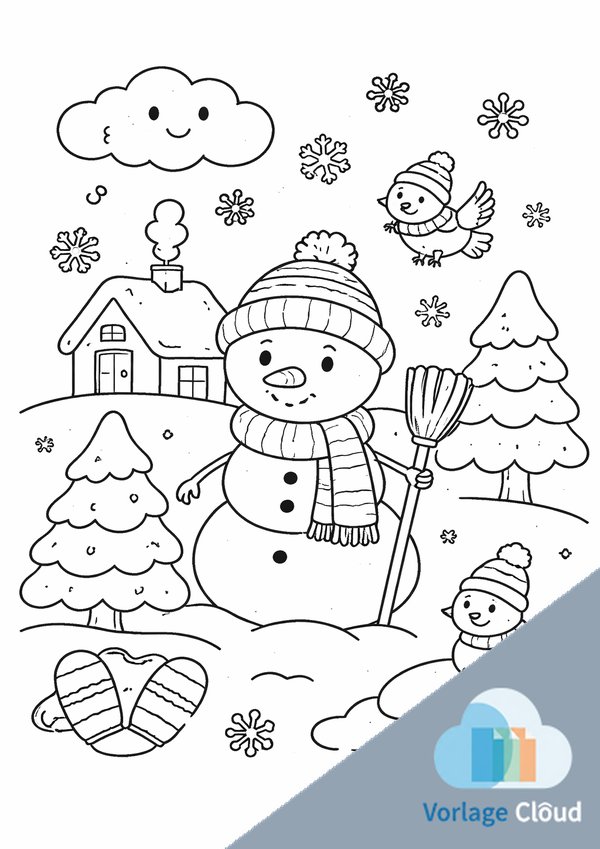 ausmalbilder winter kostenlos