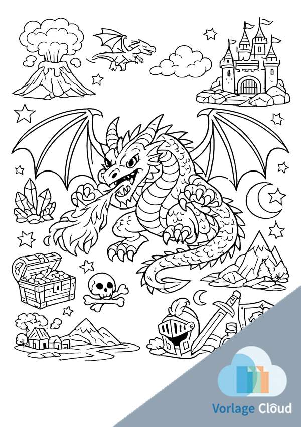 ausmalbilder zum ausdrucken drachen