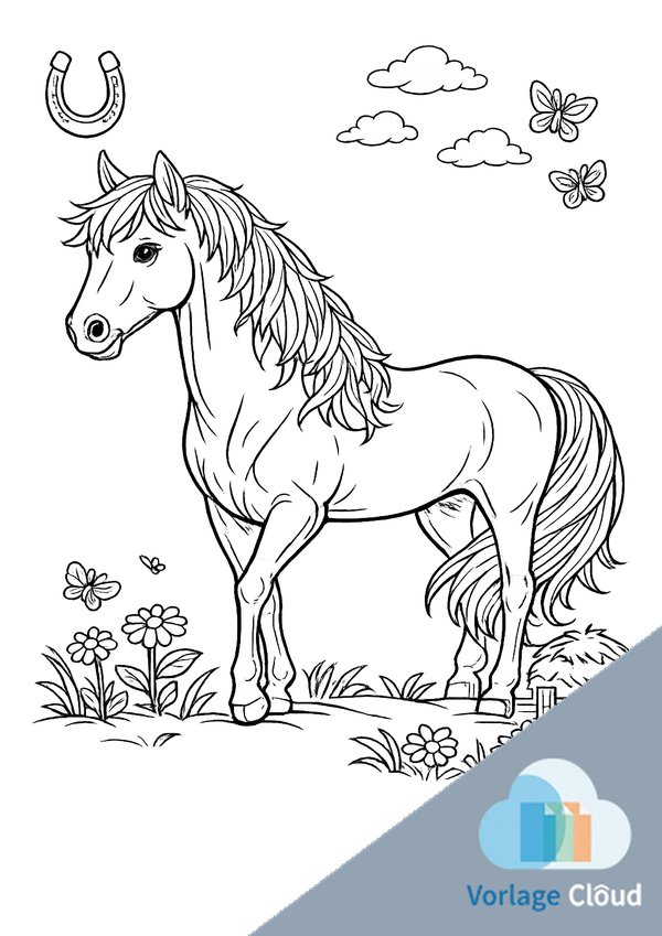 ausmalbilder zum ausdrucken pferde
