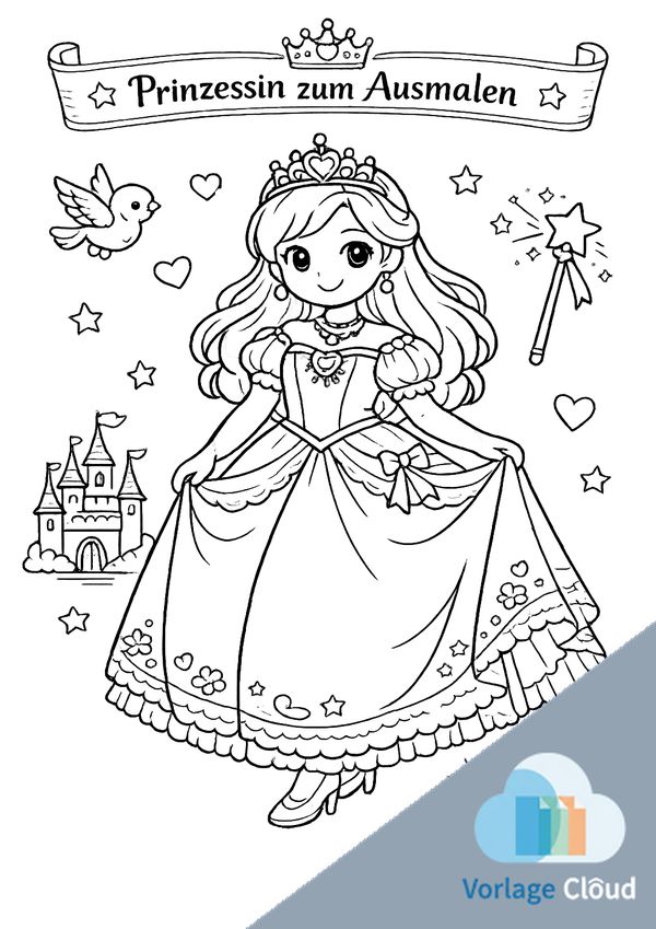 ausmalbilder zum ausdrucken prinzessin