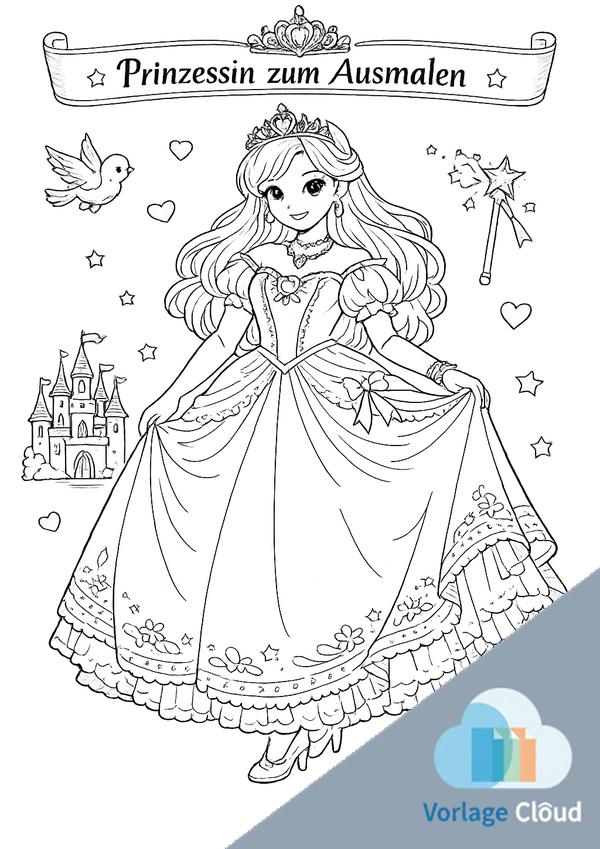 ausmalen prinzessinnen