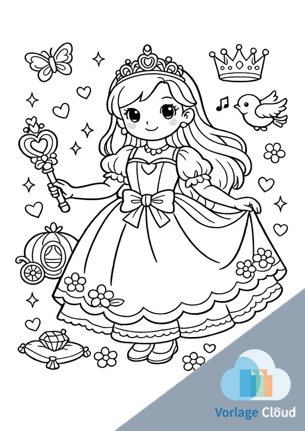 bilder zum ausmalen prinzessin