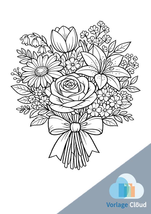 blumenstrauss ausmalbild