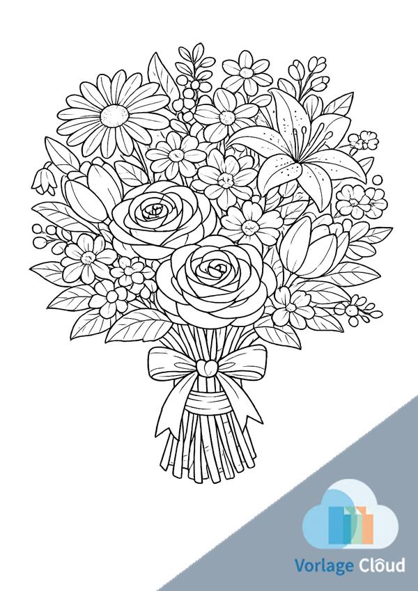 blumenstrauss malen vorlage