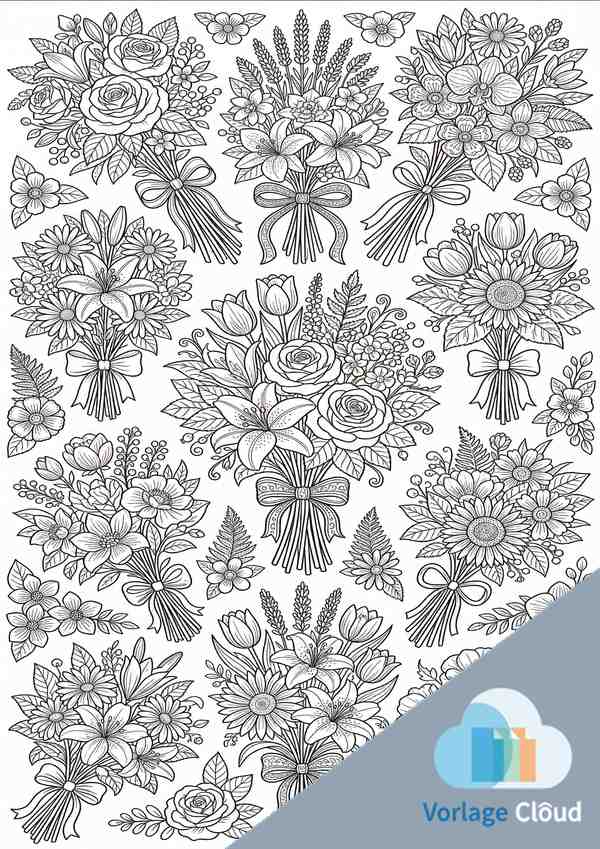 blumenstrauss malvorlage kostenlos