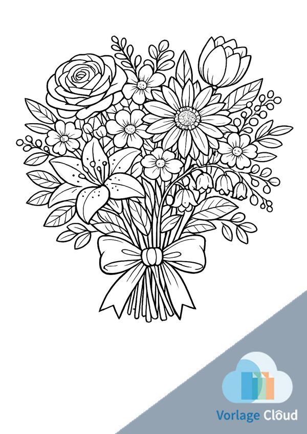 blumenstrauss malvorlage