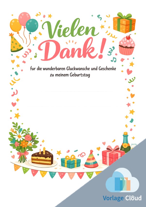 danke karte für geburtstag