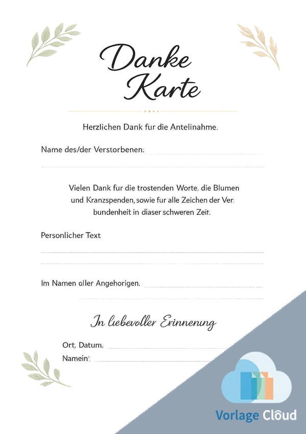 dankeskarte beerdigung