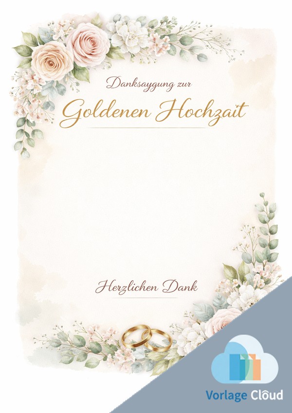 danksagung goldene hochzeit karte ohne bild