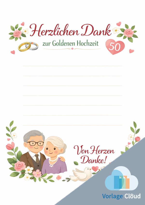 danksagungen goldene hochzeit audrucken