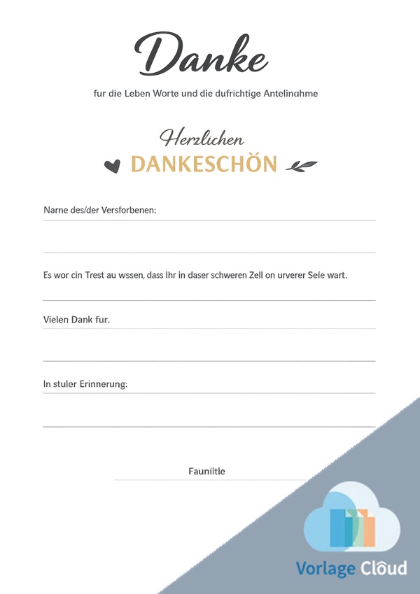 danksagungskarte beerdigung