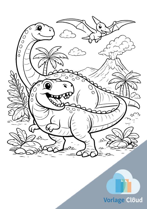 dino ausmalbilder einfach