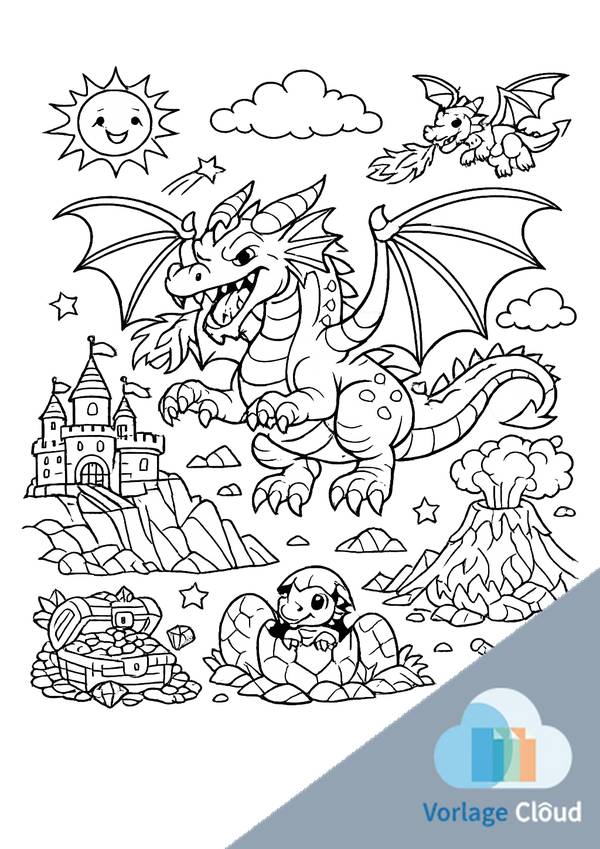 drachen ausmalbilder