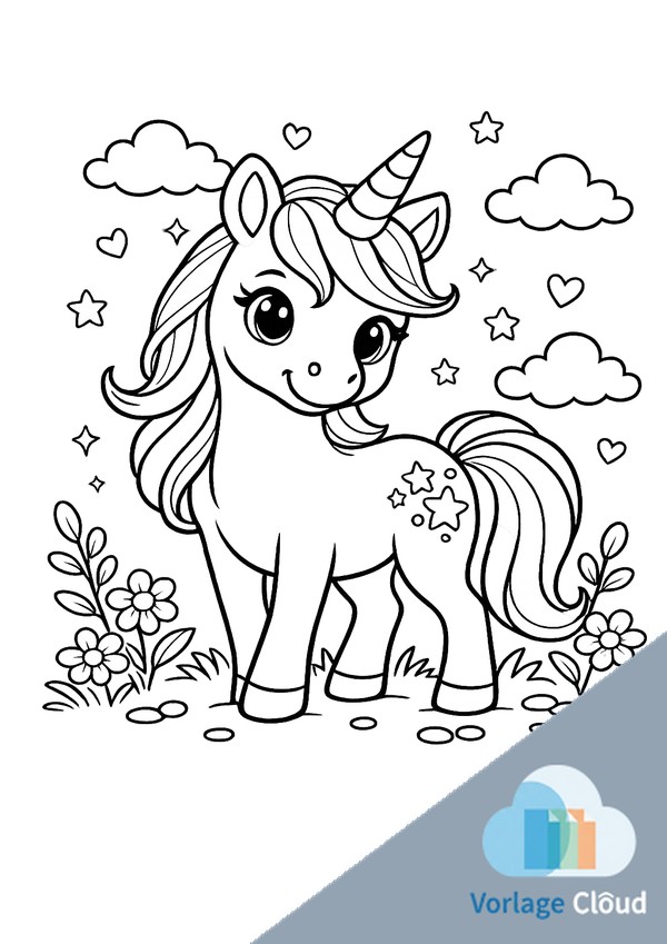 Einhorn Ausmalbild Kostenlos