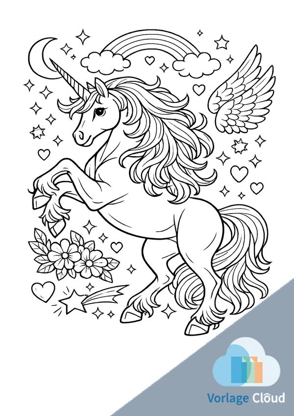 einhorn ausmalbild