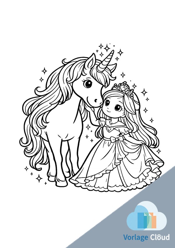 einhorn prinzessin ausmalbild