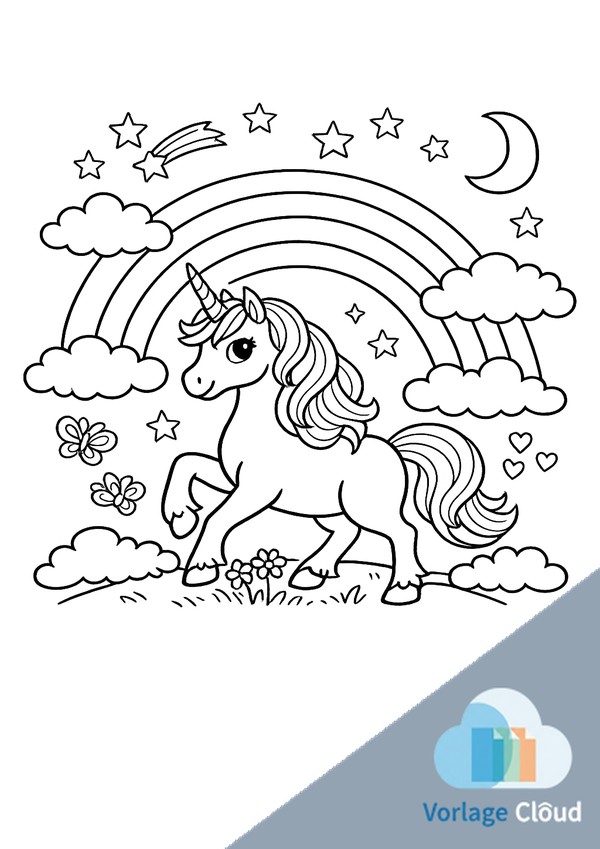 einhorn regenbogen ausmalbilder
