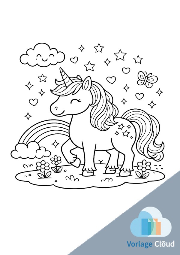 einhorn zum ausmalen
