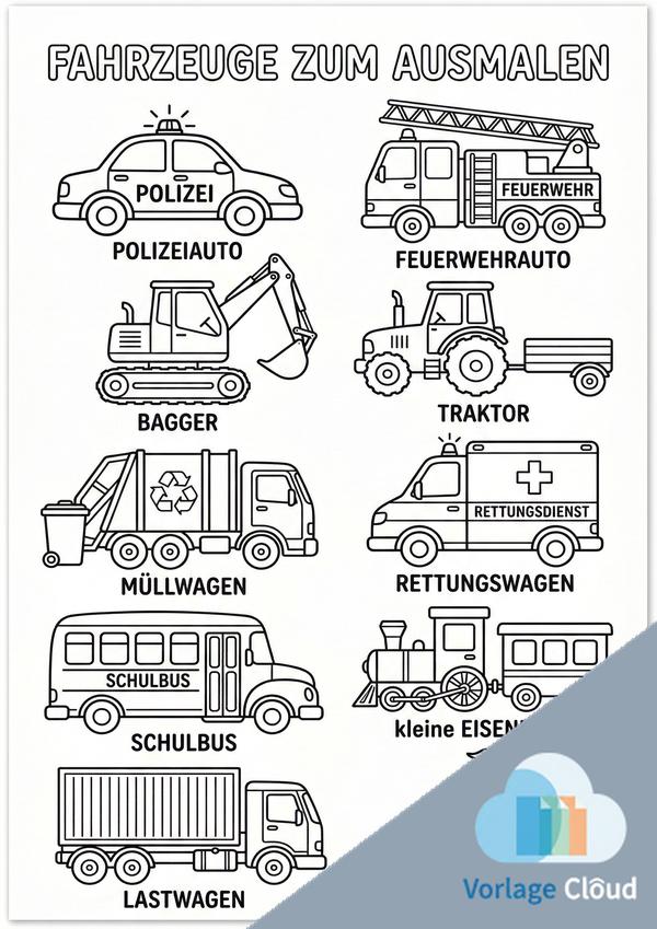 fahrzeuge ausmalbilder