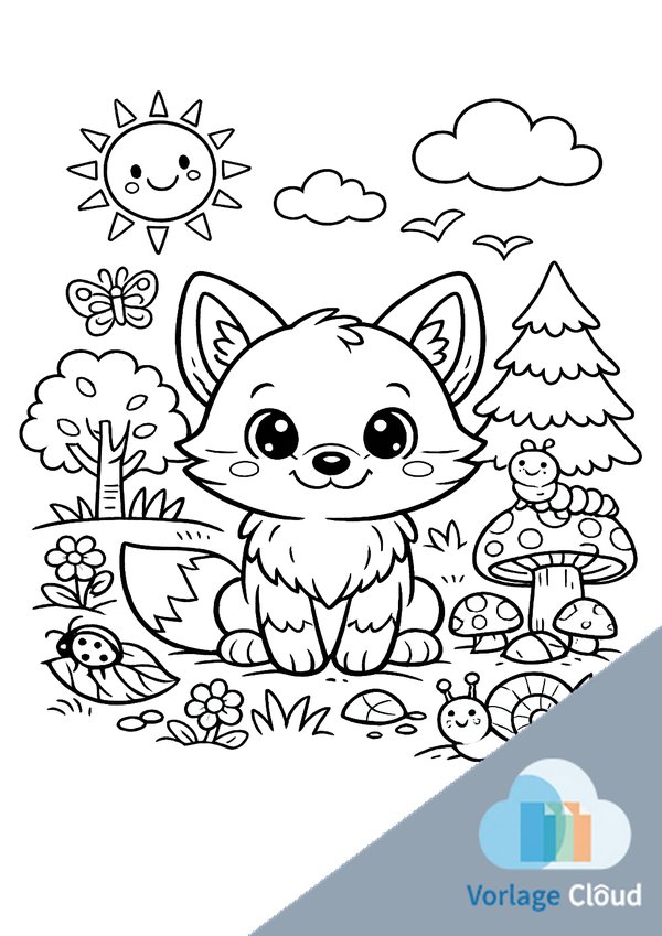 füchse zum ausmalen