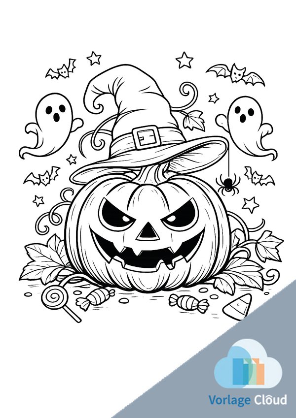 Halloween Ausmalbilder Kürbis Zum Ausdrucken Kostenlos
