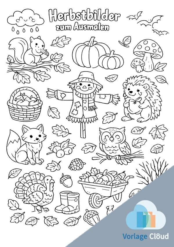 herbst ausmalbild