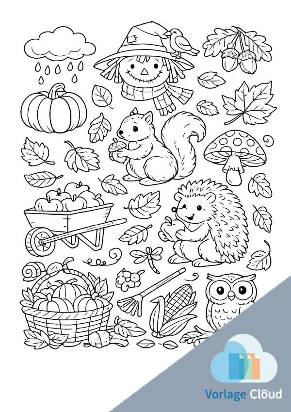 herbstblätter ausmalbild